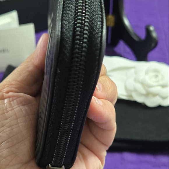 CHANEL Boy Black Quilted Lambskin Zip-around Wallet - Picture 4 of 14